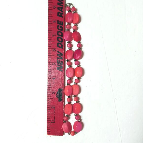 Coral Orange Tones Ombre Beaded Necklace VTG 9" Fall Autumn Halloween Jewelry - Picture 10 of 16